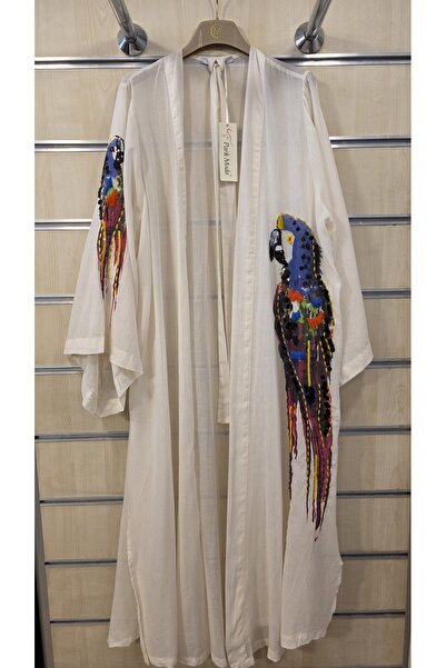 Park Moda Raw Cotton Kimono with Embroidered Sequins