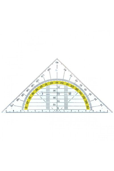 ALCO Echer 16 cm, cu raportor 180 grade, plastic transparent,