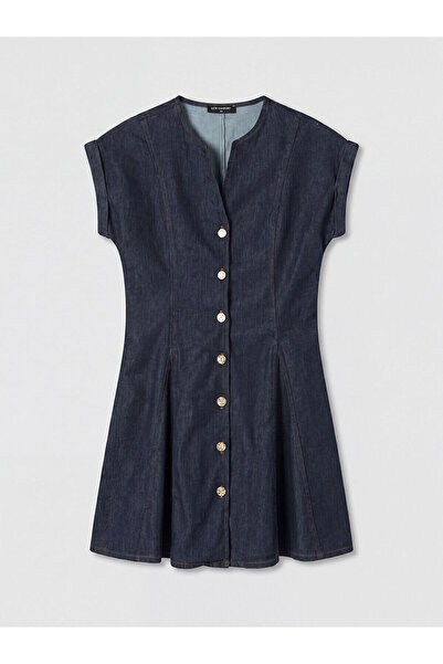 LC Waikiki NEVAVM Rochie mini din denim cu guler ascuns