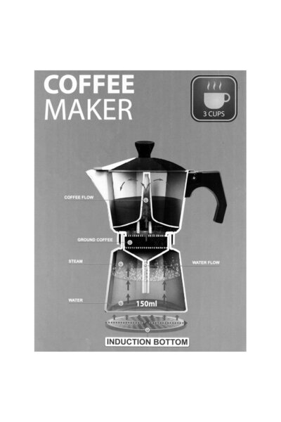 Maestro Aparat de cafea cu 3 cești MR-1666-3-BROWN maro