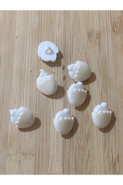 Lorin hobi Egg-Shaped Baby Button with Bottom Attachment 14 mm 10 Pieces Cream