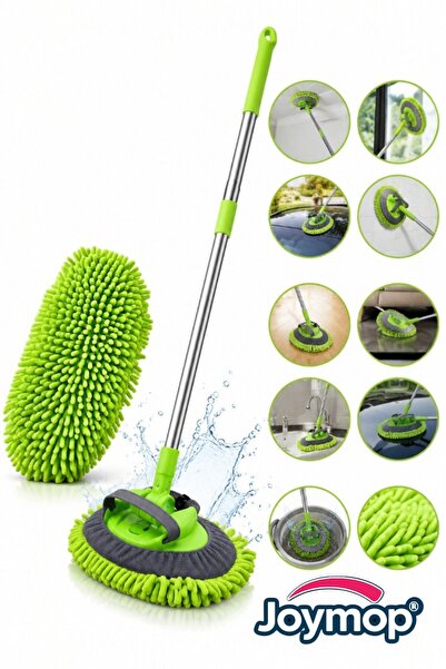JOYMOP Çok Fonksiyonlu 2 In 1 Mikrofiber Araba Yıkama Fırçası Teleskopik Uzun...