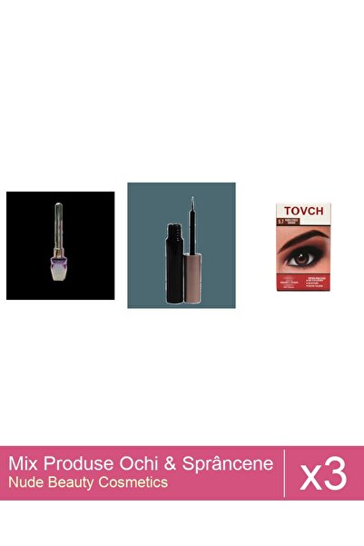 Makeup Set Mix 3 produse Rimel Sprancene: Tus / Lipici magnetic, negru, Vopse...