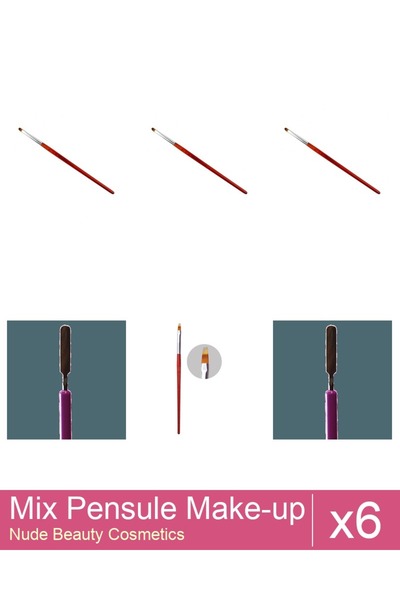 Makeup Set Mix 6 products Makeup Brushes: Cat's Tongue Gel Brush - No.4, Cat'...