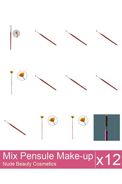 Makeup Mix Set 12 products Makeup Brushes: Cat's Tongue Gel Brush - No.2, Cat...