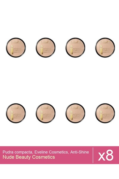 Makeup Set 8x Compact powder, Eveline Cosmetics, Anti-Shine Complex, 34 Mediu...