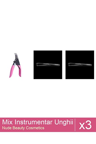 Makeup Set Mix 3 produse Forfecute: Penseta profesionala neagra subtire - One...