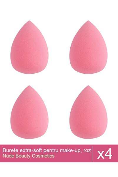 Makeup Set of 4 extra-soft makeup sponges, pink