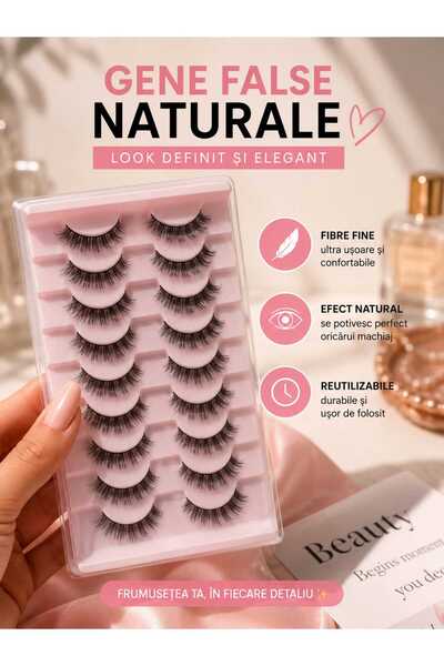 Glamura Lashes Set 10 Perechi Gene JC02 – Stil Hibrid, Textură Fină și Aspect...