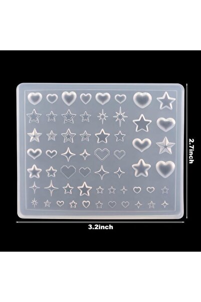 Choice WHITE Dopamine Star Silicone Molds for Nail Art cute 3D Starburst & He...