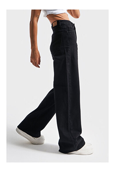 LC Waikiki Nevavm Farkıyla Women's Black Od Color Olea Wide Leg Fit Comfortab...