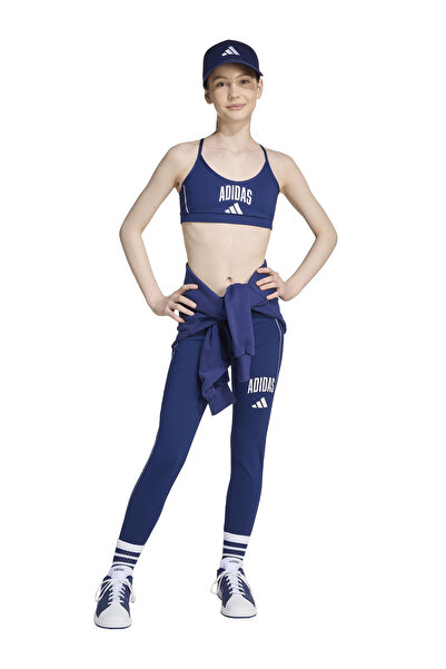adidas Mavi Kız Çocuk Baskılı Sporcu Büstiyer JW8659 JG ESS BRA COL