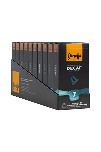 DİMELLO Κιβώτιο Κάψουλες Decaf συμβατές με Μηχανή Nespresso - 100τεμ.