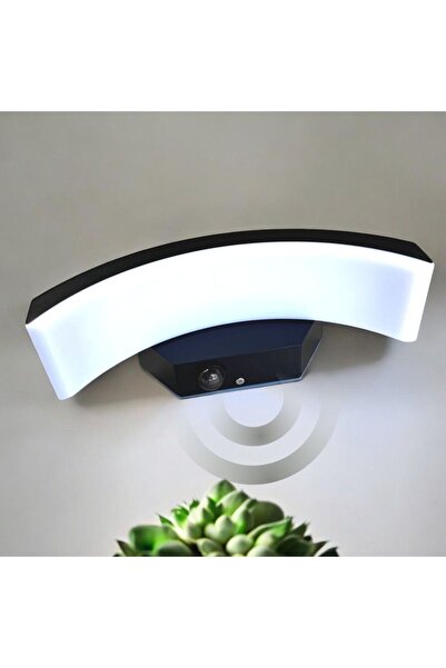 DELIGHT Aplica LED de exterior concava cu senzor Neagra, 24W=160W, 3000K, lum...