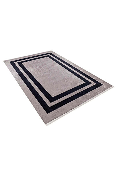 halinet Halı.Net Anthracite Modern Washable Non-Slip Living Room Carpet Haln-...