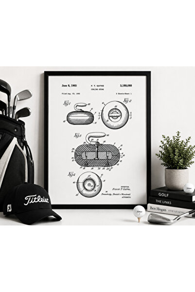 Pegziz Curling Sport Kamen Patent Crtež Grafikon Sportska Zidna Dekoracija Slika