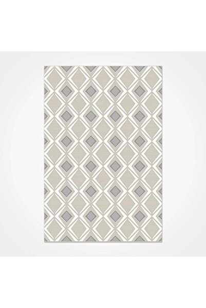 halinet Halı.Net White Modern Washable Non-Slip Living Room Carpet Cr-Almira-...