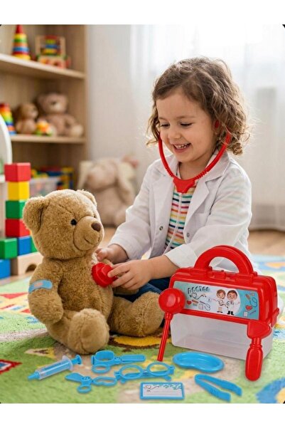 Tıfıl Toys Çantalı Doktor Setim - Çocuklar İçin 11 Parça Taşınabilir Aksesuar...