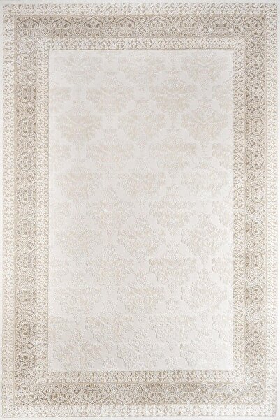 halinet Bej Modern Yıkanabilir Kaymaz Salon Halısı Artemis_Vanessa-6151D-160x400
