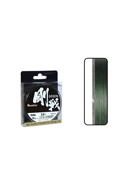 GOSEN W8 Casting PE 8 Örgü Spin İp Misina 150mt Yeşil Standart-2.0 PE