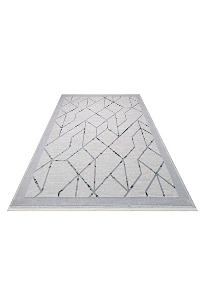 halinet Halı.Net Gray Modern Washable Non-Slip Living Room Carpet Cr-Evrensel...