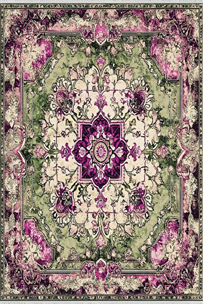 halinet Halı.Net Multi-Colored Ethnic Bohemian Washable Living Room Carpet Lf...