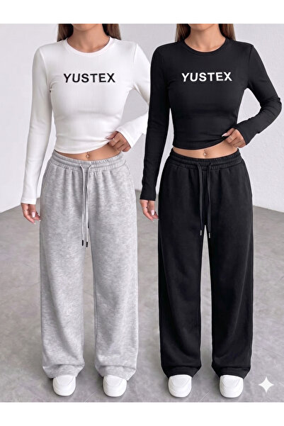CANDERO Women's 2-Piece Sweatpants - Black - Gray - Oversize Comfortable Casu...