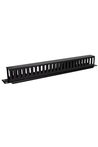 LanKATT Plastic Cable Organizer Guide for Rack, Black, 1U (wire manager)