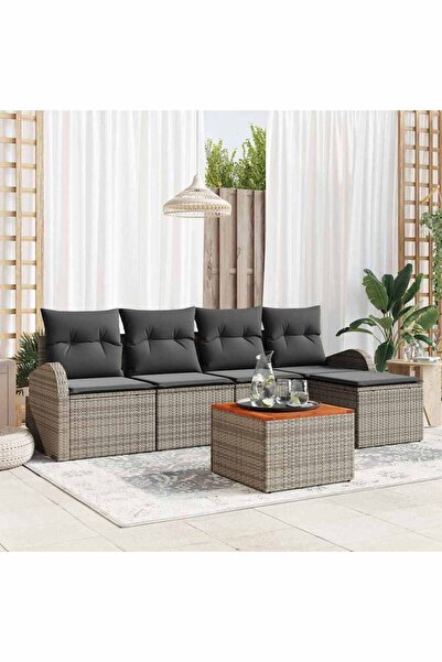 vidaxl Set de canapele pentru gradina 6 pcs Gri poliratan