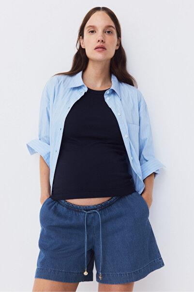 H&M MAMA Büzgü Bağlı Kot Şort