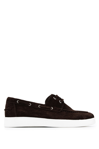 Tamer Tanca Women's Genuine Leather Brown Suede Casual Shoes