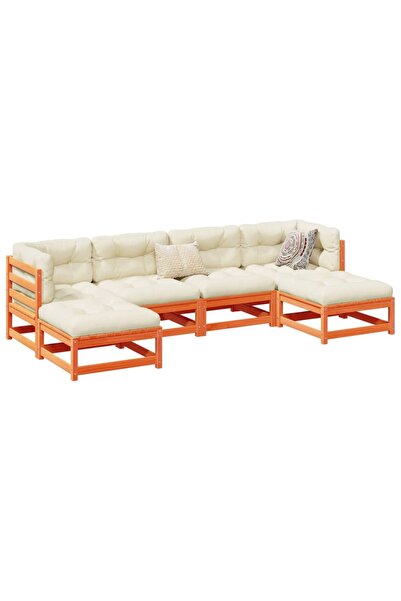 vidaxl Set mobilier de gradina cu perne, 6 piese, lemn masiv de pin
