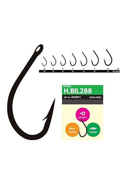 HAYABUSA HBIL 288 Sazan İğnesi Dövme Teflon Black 10lu Paket Standart-1-0