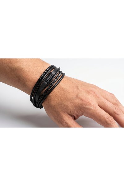 robel Men’s Multi-Layer Leather Bracelet – Stylish Braided Wrap Wristband