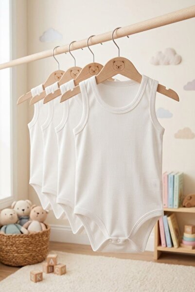 BenimBebek 100% Cotton Baby Bodysuit with 4 Snap Fasteners / Cotton Baby Unde...