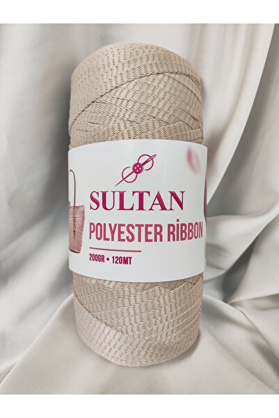 Sultan Fir de tricotat manual din poliester crem 200gr. (1 bucată) - Culoare:...