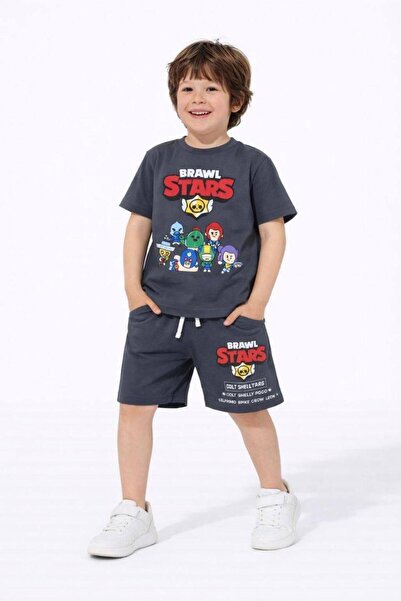 Kids طقم علوي وسفلي مطبوع عليه Braws Stars