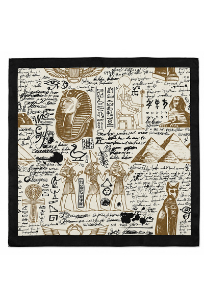 IŞIKTAŞ COLLECTİON Egyptian Motif Pattern Bandana Scarf 50*50 cm