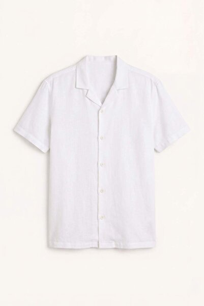 DeFacto Regular Fit Apache Collar Summer Short Sleeve White Shirt E2533Ax25Sm