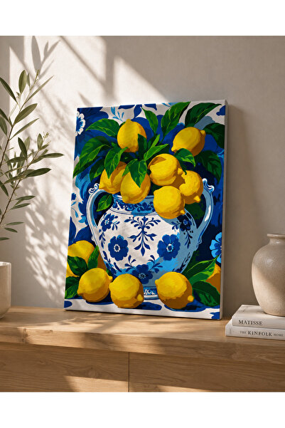 LUNA DİZAYN Sayılarla Boyama 40x50 Cm Tuval Seti Fırça Boya Dahil Çıtaya Geri...