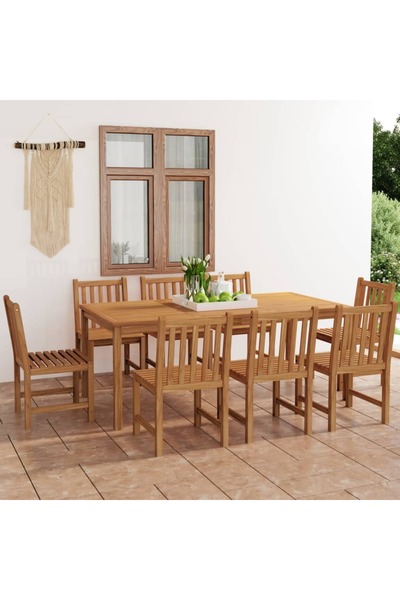 vidaxl Set de mobilier de gradina cu 9 piese, 200x100 cm, lemn masiv de tec