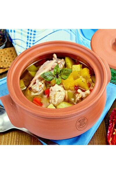 ELİZİ Handmade Large Clay Casserole Pot – 6.5L (Lined) EL-013