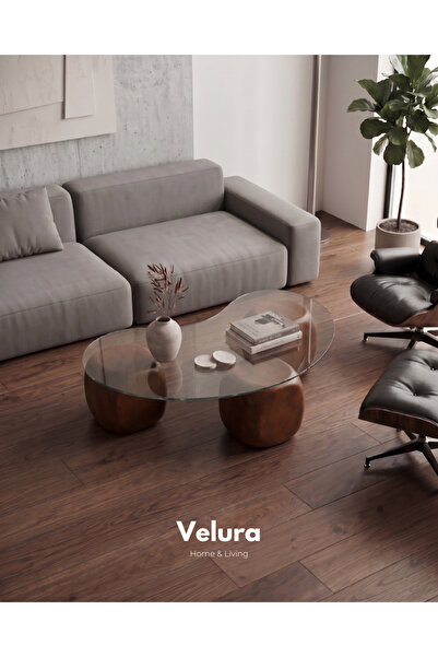 Velura Home & Living Modern Orta Sehpa & Küre Sehpa & Top Sehpa & Şeffaf Fasu...