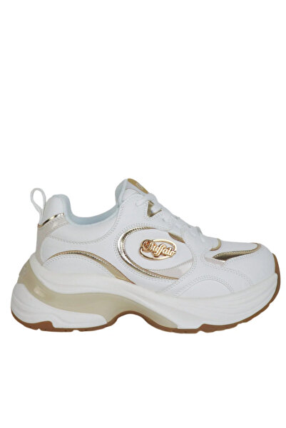 Buffalo Γυναικεία Senta One Sneakers Λευκά BUF1636710-WHITE/GOLD
