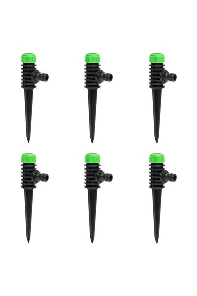 vidaxl Aspersoare rotative 6 buc. verde si negru 3x6x19,5 cm ABS si PP
