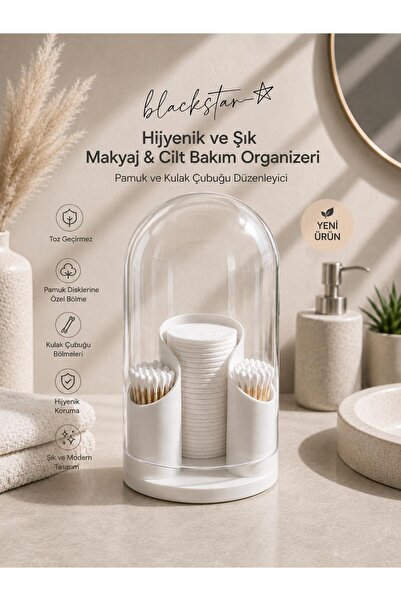 Blackstar Toz Geçirmez Pamukluk & Kulak Çubuğu Düzenleyici Organizer Beyaz