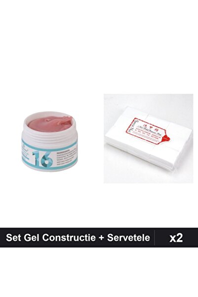 Makeup Set 2 Gel Constructie UV LED FSM 15g + 900 Servetele Unghii Nail
