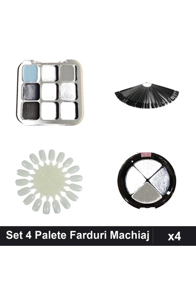 Makeup Set of 4 DoDo Rose and Quiz Eyeshadow Palettes, Nail Palette, Complete...
