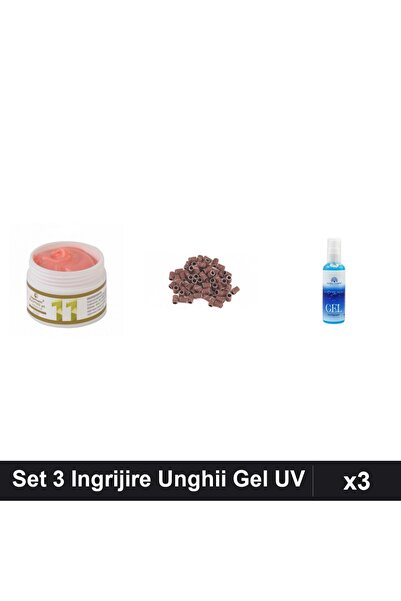Makeup Set 3 Gel Constructie UV LED 15g, Smirghel 20 Buc, Gel Epilare 100ml I...