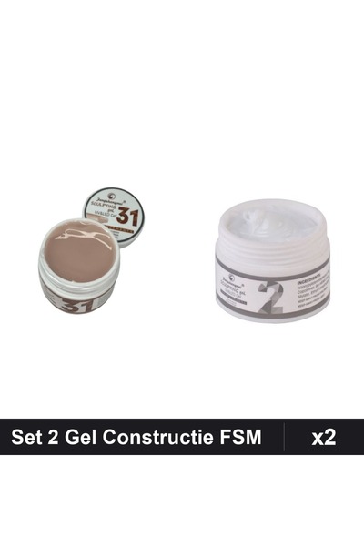 Makeup Set 2 Gel Constructie UV LED FSM 15g, Nuante 31 02, Manichiura Profesi...